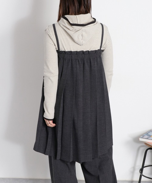 cepo（セポ）の「〈セットアップ対応〉2wayプリーツビスチェスカート（スカート・レディース・ベージュ/チャコール・M）」の16枚目の写真