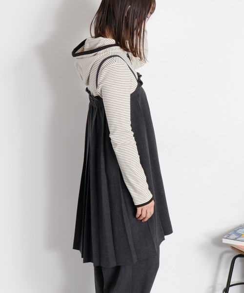 cepo（セポ）の「〈セットアップ対応〉2wayプリーツビスチェスカート（スカート・レディース・ベージュ/チャコール・M）」の17枚目の写真