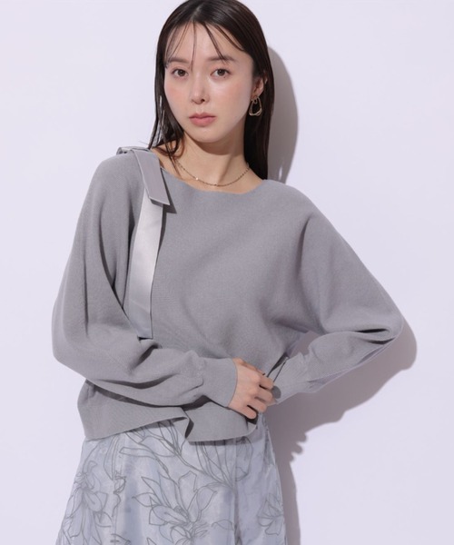 Mystrada(マイストラーダ)の「肩リボンドルマンニット(ニット/セーター・レディース・ピンク/グレイッシュブルー・38)」の8枚目の写真