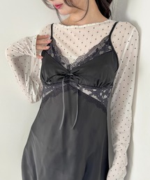 Loueme（ルエム）の「サイドレースサテンスリップミニワンピース（ワンピース）」