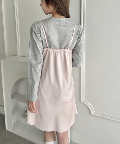 Loueme(ルエム)の「サイドレースサテンスリップミニワンピース(ワンピース・レディース・ホワイト/ピンク/ブラック/ライトブルー・FREE)」の12枚目の写真