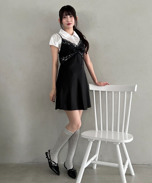 Loueme(ルエム)の「サイドレースサテンスリップミニワンピース(ワンピース・レディース・ホワイト/ピンク/ブラック/ライトブルー・FREE)」の21枚目の写真