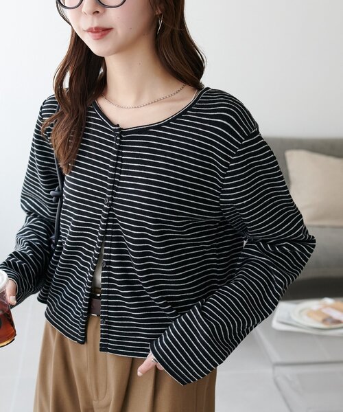 DISCOAT（ディスコート）の「【WEB限定】起毛前後2WAYカーディガン（Tシャツ/カットソー・レディース・ブラック/アイボリー/ホワイト/ピンク/ライトグレー/ネイビー/ブラック系その他/グレー/グレー系その他・FREE）」の5枚目の写真