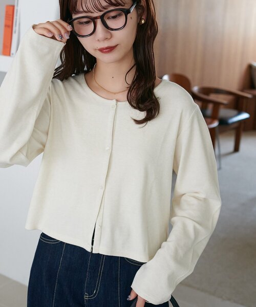 DISCOAT（ディスコート）の「【WEB限定】起毛前後2WAYカーディガン（Tシャツ/カットソー・レディース・ブラック/アイボリー/ホワイト/ピンク/ライトグレー/ネイビー/ブラック系その他/グレー/グレー系その他・FREE）」の3枚目の写真
