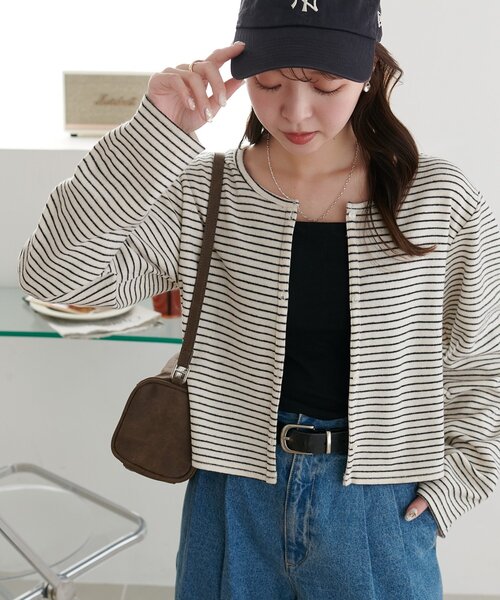 DISCOAT（ディスコート）の「【WEB限定】起毛前後2WAYカーディガン（Tシャツ/カットソー・レディース・ブラック/アイボリー/ホワイト/ピンク/ライトグレー/ネイビー/ブラック系その他/グレー/グレー系その他・FREE）」の10枚目の写真