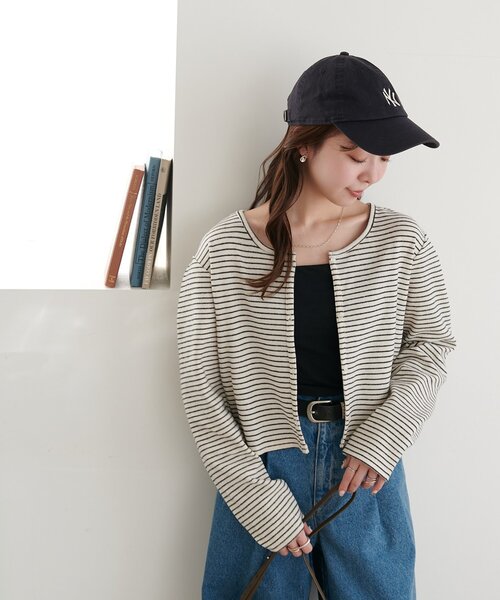 DISCOAT（ディスコート）の「【WEB限定】起毛前後2WAYカーディガン（Tシャツ/カットソー・レディース・ブラック/アイボリー/ホワイト/ピンク/ライトグレー/ネイビー/ブラック系その他/グレー/グレー系その他・FREE）」の12枚目の写真