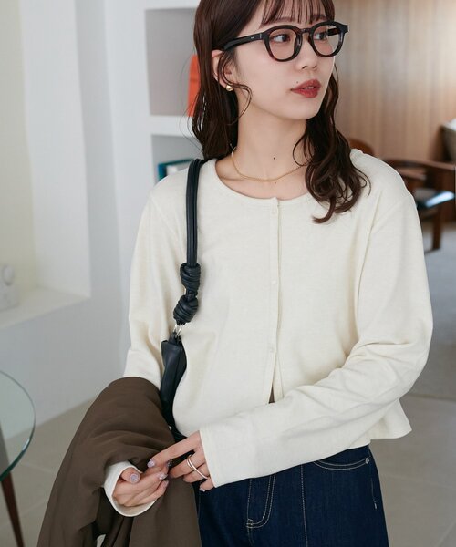 DISCOAT（ディスコート）の「【WEB限定】起毛前後2WAYカーディガン（Tシャツ/カットソー・レディース・ブラック/アイボリー/ホワイト/ピンク/ライトグレー/ネイビー/ブラック系その他/グレー/グレー系その他・FREE）」の18枚目の写真