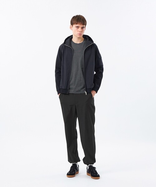 MACKINTOSH PHILOSOPHY（ﾏｯｷﾝﾄｯｼｭ ﾌｨﾛｿﾌｨｰ）の「リブダンボールニット コンビパーカー（パーカー・メンズ・グレー系その他2・40/38）」の3枚目の写真