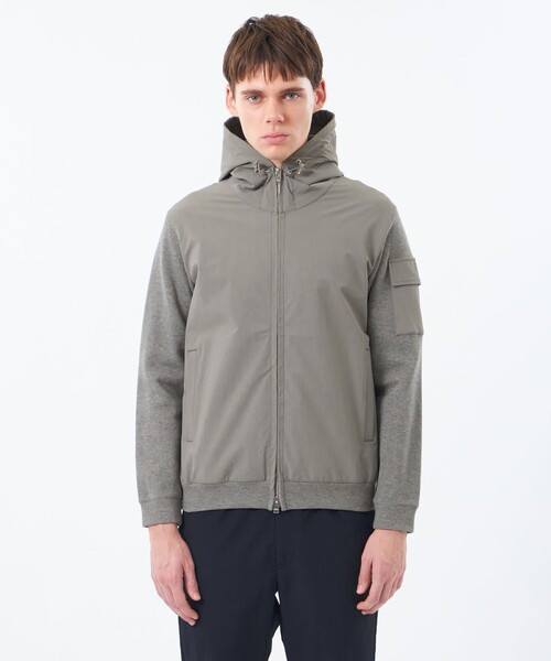 MACKINTOSH PHILOSOPHY（ﾏｯｷﾝﾄｯｼｭ ﾌｨﾛｿﾌｨｰ）の「リブダンボールニット コンビパーカー（パーカー・メンズ・グレー系その他2・40/38）」の4枚目の写真