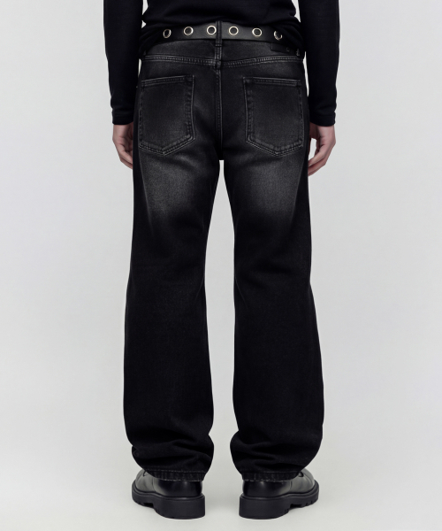 DWSE（ディーダブリューエスイー）の「ミストワイドデニムパンツ（ブラック）（デニムパンツ・メンズ・その他・SMALL/MEDIUM/LARGE/X-LARGE）」の3枚目の写真