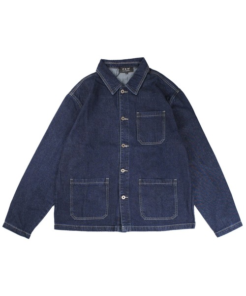 INNOCENT（イノセント）の「【T16】【FXN Los Angeles/エフエックスエヌ ロサンゼルス】DENIM CHORE COAT F-0910（デニムジャケット・メンズ・インディゴブルー/ダークインディゴブルー/ブラック・MEDIUM/LARGE/X-LARGE/XX-LARGE/SMALL）」の8枚目の写真