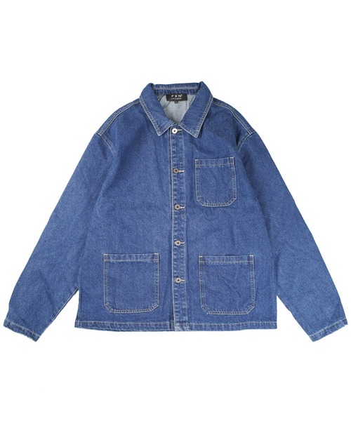 INNOCENT（イノセント）の「【T16】【FXN Los Angeles/エフエックスエヌ ロサンゼルス】DENIM CHORE COAT F-0910（デニムジャケット・メンズ・インディゴブルー/ダークインディゴブルー/ブラック・MEDIUM/LARGE/X-LARGE/XX-LARGE/SMALL）」の6枚目の写真