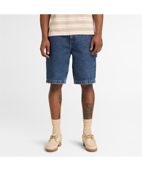 Timberland(ティンバーランド)の「デニム カーペンター ショーツ ユニセックス(デニムパンツ・メンズ・ブルー・29inch/30inch/32inch/34inch/36inch/38inch)」の1枚目の写真