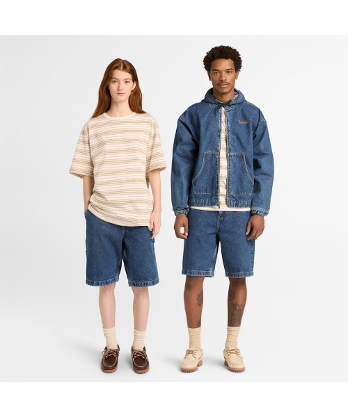 Timberland(ティンバーランド)の「デニム カーペンター ショーツ ユニセックス(デニムパンツ・メンズ・ブルー・29inch/30inch/32inch/34inch/36inch/38inch)」の2枚目の写真