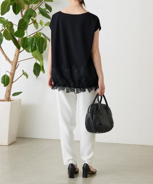 LIVETART(リヴェタート)の「リネン調トラックパンツ(その他パンツ・レディース・ブラック/ホワイト・1/0/2)」の8枚目の写真