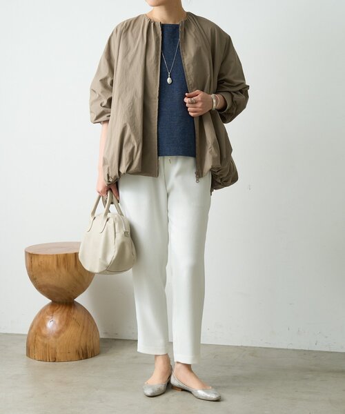 LIVETART(リヴェタート)の「リネン調トラックパンツ(その他パンツ・レディース・ブラック/ホワイト・1/0/2)」の13枚目の写真