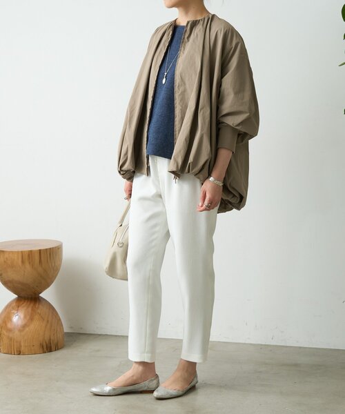 LIVETART(リヴェタート)の「リネン調トラックパンツ(その他パンツ・レディース・ブラック/ホワイト・1/0/2)」の14枚目の写真