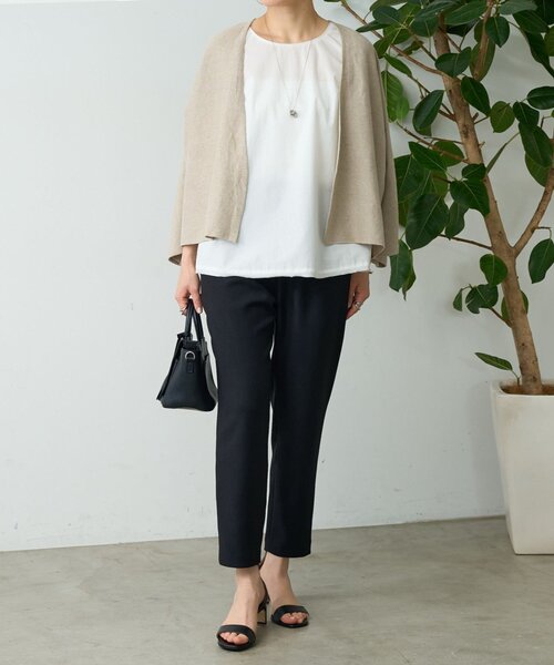 LIVETART(リヴェタート)の「リネン調トラックパンツ(その他パンツ・レディース・ブラック/ホワイト・1/0/2)」の20枚目の写真