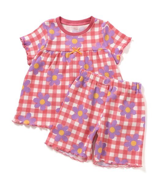 Ampersand（アンパサンド）の「【リンク】カラフルポップ総柄パジャマ（ルームウェア/パジャマ・キッズ・ピンク/エメラルド・140/130/120/110/100/90/80）」の2枚目の写真