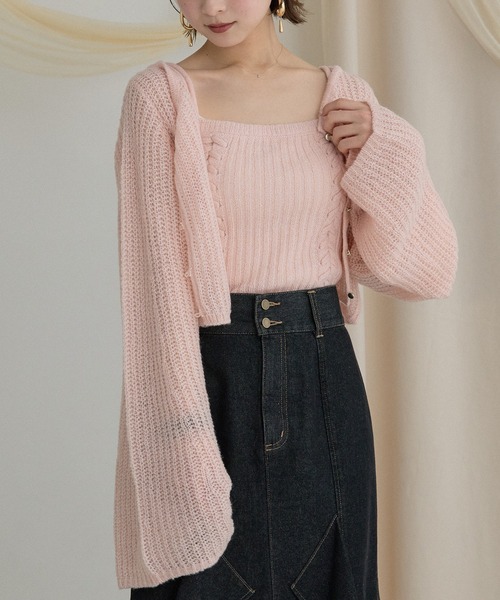 Aueire アンサンブル sheer knit flare ensemble / シアーニットフレアアンサンブル