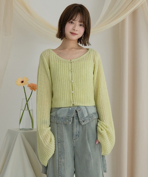 セール】sheer knit flare ensemble / シアーニットフレアアンサンブル