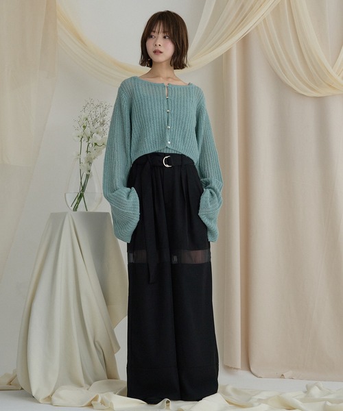 mideal(マイディール)の「sheer knit flare ensemble / シアーニットフレアアンサンブル(アンサンブル・レディース・ライトグリーン/ベビーピンク/ライトブルー・FREE)」の18枚目の写真