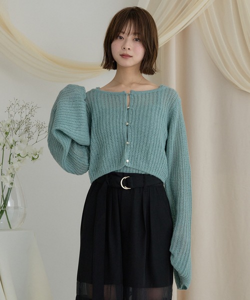 mideal(マイディール)の「sheer knit flare ensemble / シアーニットフレアアンサンブル(アンサンブル・レディース・ライトグリーン/ベビーピンク/ライトブルー・FREE)」の12枚目の写真
