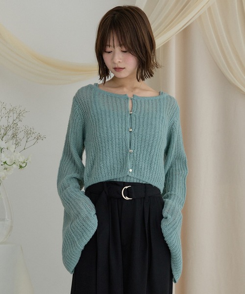 Aueire アンサンブル sheer knit flare ensemble / シアーニットフレアアンサンブル