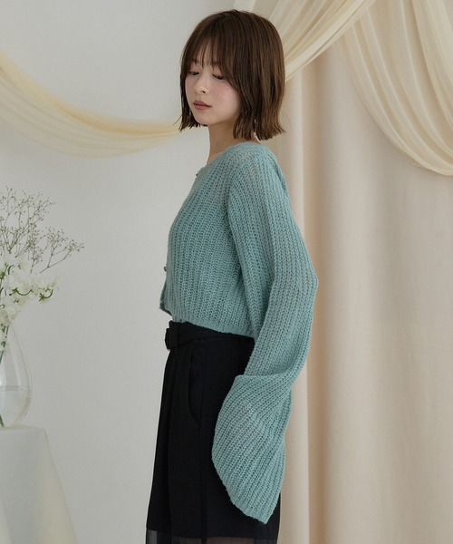 mideal(マイディール)の「sheer knit flare ensemble / シアーニットフレアアンサンブル(アンサンブル・レディース・ライトグリーン/ベビーピンク/ライトブルー・FREE)」の15枚目の写真