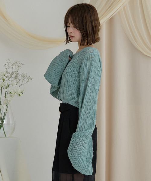 mideal(マイディール)の「sheer knit flare ensemble / シアーニットフレアアンサンブル(アンサンブル・レディース・ライトグリーン/ベビーピンク/ライトブルー・FREE)」の16枚目の写真