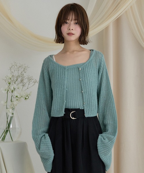 sheer knit flare ensemble / シアーニットフレアアンサンブル