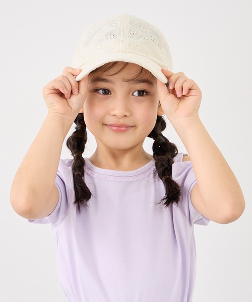 ROPE' PICNIC(ロペピクニック)の「【KIDS/キッズ】フラワーレースキャップ(キャップ・キッズ・ブラック/キナリ・FREE)」の4枚目の写真