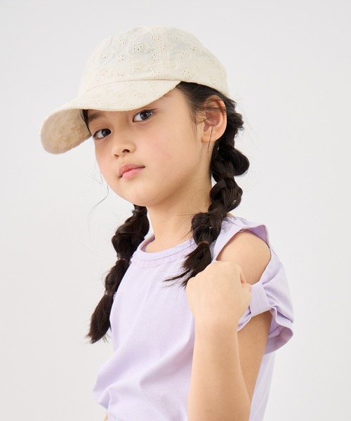 ROPE' PICNIC(ロペピクニック)の「【KIDS/キッズ】フラワーレースキャップ(キャップ・キッズ・ブラック/キナリ・FREE)」の5枚目の写真