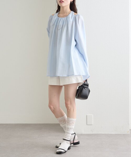 mystic（ミスティック）の「タグ付きギャザーキュロット（その他パンツ・レディース・オフホワイト/ブラック・1/2）」の9枚目の写真