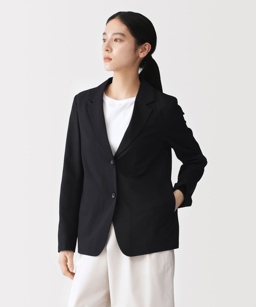 無印良品(ムジルシリョウヒン)の「婦人 撥水 ストレッチ テーラードジャケット(その他アウター・レディース・ブラック/ダークグレー・XL/L/M/S)」の2枚目の写真