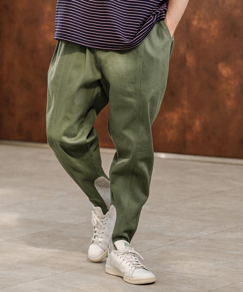 CAMBIO（カンビオ）の「mp14745-ツイル裾リブテーパードパンツ(HLCM0230)（その他パンツ・メンズ・ブラック/カーキ/ベージュ/ネイビー・S/M/L）」の3枚目の写真