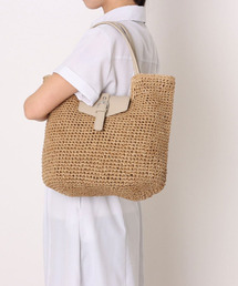カシュカシュ cachecache / ベルトフラップクロッシェトート カゴバッグ