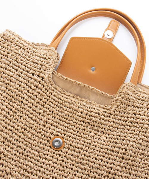 cache cache(カシュ カシュ)の「カシュカシュ cachecache / ベルトフラップクロッシェトート カゴバッグ(かごバッグ・レディース・グレー/ブラック/キャメル/ベージュ系その他・FREE)」の18枚目の写真
