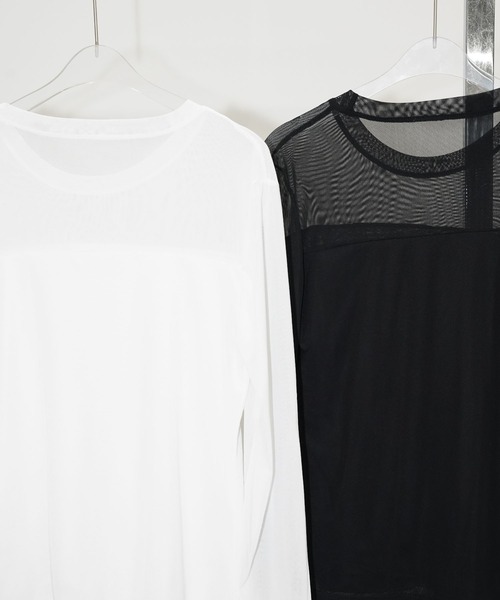 chuclla(チュクラ)の「シアーネックレイヤードトップス chw26s129(Tシャツ/カットソー・レディース・ブラック/ホワイト・FREE)」の20枚目の写真