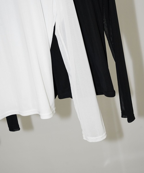 chuclla(チュクラ)の「シアーネックレイヤードトップス chw26s129(Tシャツ/カットソー・レディース・ブラック/ホワイト・FREE)」の22枚目の写真