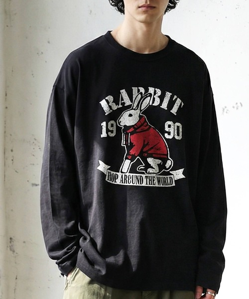 antiqua(アンティカ)の「長袖 綿100% アニマル柄 プリント ロンT(Tシャツ/カットソー・レディース・杢グレー/ブラック/カーキ/ネイビー/ホワイト・P/R)」の16枚目の写真