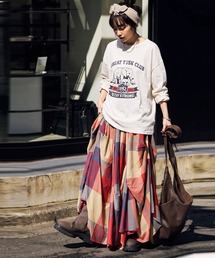 antiqua（アンティカ）の「長袖 綿100% アニマル柄 プリント ロンT（Tシャツ/カットソー）」