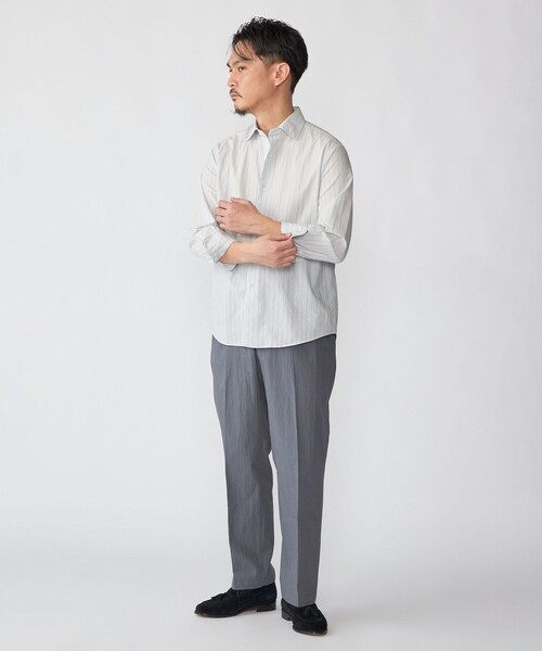 SHIPS（シップス）の「SHIPS:〈洗濯機可能〉CO+ ノープリーツ パンツ(セットアップ対応)（その他パンツ・メンズ・ダークグレー/グレー系その他/ブラック・SMALL/MEDIUM/LARGE）」の14枚目の写真
