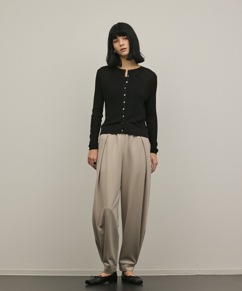 Diagram(ダイアグラム)の「ハイゲージラメニットカーディガン(カーディガン/ボレロ・レディース・グレー/ブラック・36)」の2枚目の写真