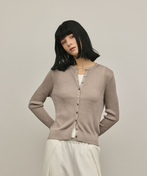 Diagram(ダイアグラム)の「ハイゲージラメニットカーディガン(カーディガン/ボレロ・レディース・グレー/ブラック・36)」の14枚目の写真