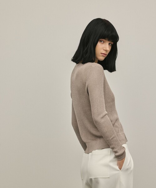 Diagram(ダイアグラム)の「ハイゲージラメニットカーディガン(カーディガン/ボレロ・レディース・グレー/ブラック・36)」の8枚目の写真