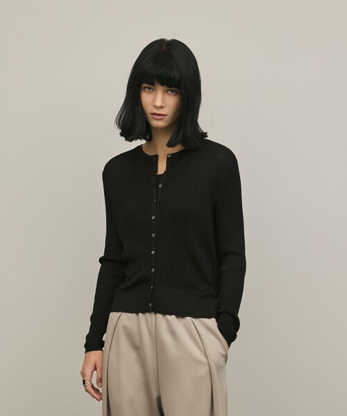 Diagram(ダイアグラム)の「ハイゲージラメニットカーディガン(カーディガン/ボレロ・レディース・グレー/ブラック・36)」の13枚目の写真