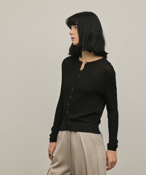 Diagram(ダイアグラム)の「ハイゲージラメニットカーディガン(カーディガン/ボレロ・レディース・グレー/ブラック・36)」の16枚目の写真