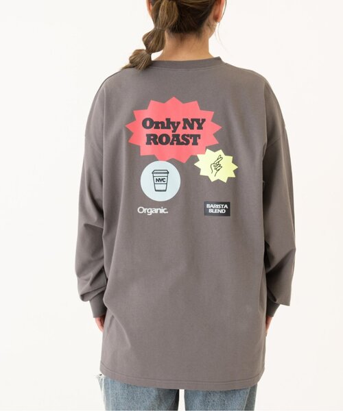 and D. petit main(アンドディープティマイン)の「【親子リンク】【DAD】蛍光カラーロゴ長袖Tシャツ(Tシャツ/カットソー・レディース・カーキ/チャコール/ホワイト/ベージュ系その他・F)」の2枚目の写真