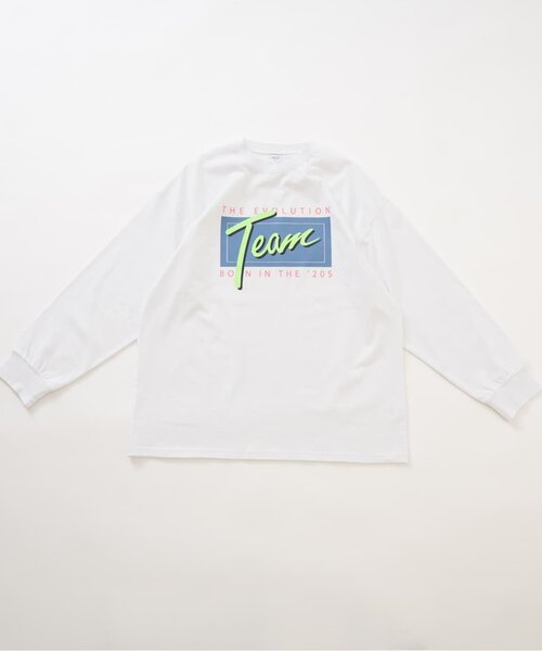 and D. petit main(アンドディープティマイン)の「【親子リンク】【DAD】蛍光カラーロゴ長袖Tシャツ(Tシャツ/カットソー・レディース・カーキ/チャコール/ホワイト/ベージュ系その他・F)」の10枚目の写真